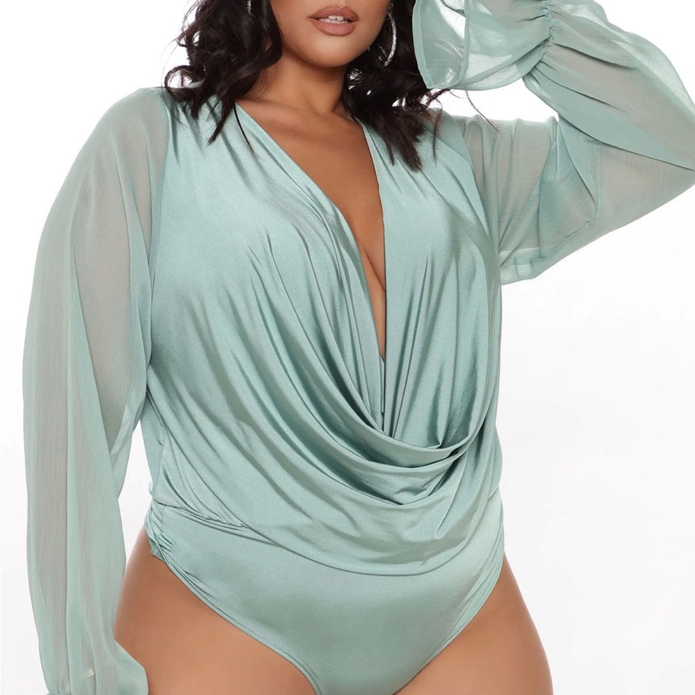 Fashion Nova Plus Draped Bodysuit